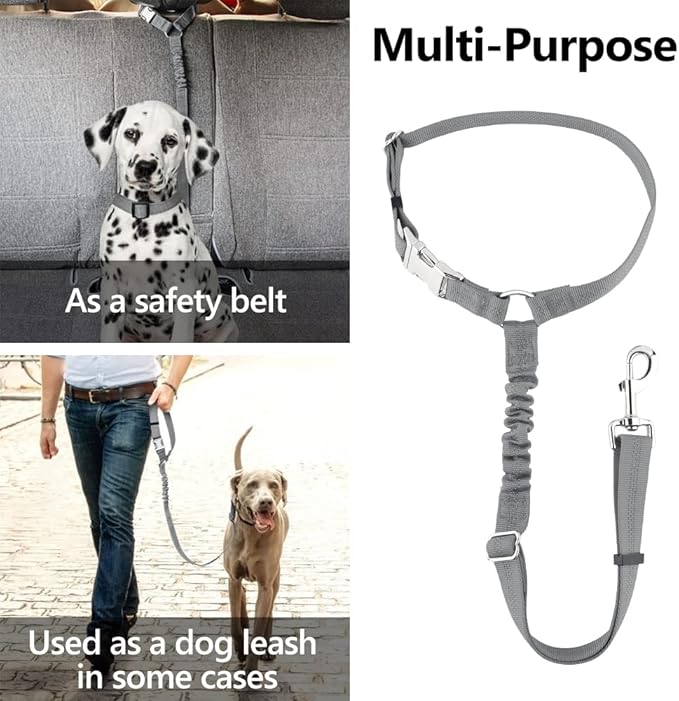 Plutus Pet Dog Seat Belt for Car Headrest, Reflective and Adjustable Restraint with Elastic Bungee for Safety, Vehicle Seatbelt Harness for Small Medium Large Dogs and Cats-Mewly Pet