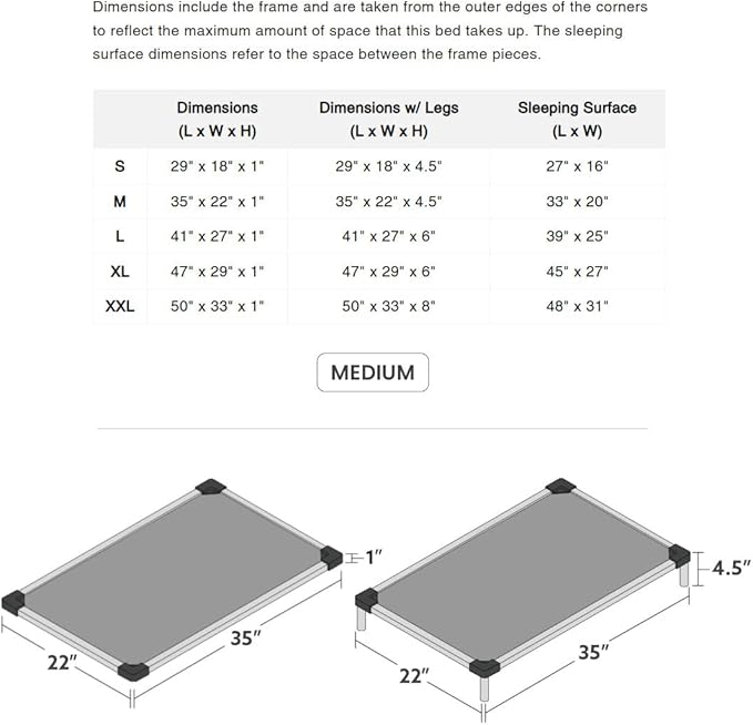 K9 Ballistics Chew Proof Armored Padded Dog Crate Bed, Virtually Indestructible, Legs Included (Blue Quartz, Medium (35" L x 22" W x 4.5" H))-Mewly Pet