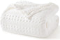 PHF 100% Cotton Waffle Weave Blanket Twin Size for Bed, Soft Lightweight & Breathable, All-Season Comfort, Luxury Aesthetic Woven Bedding for Home Decor, 66"x90", White
