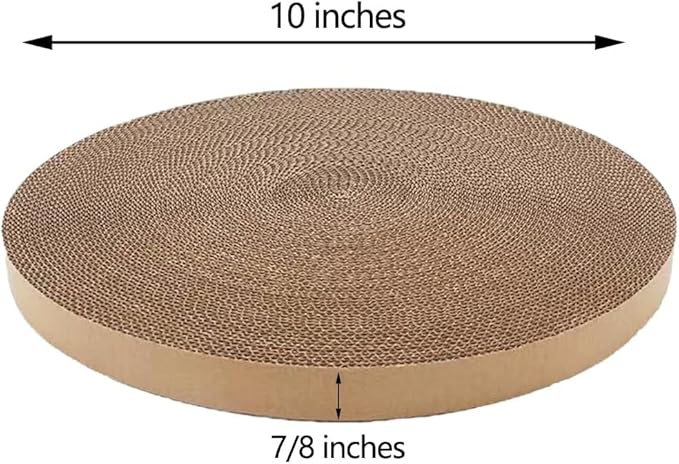 Pet Supplies Scratch and Spin Cat Scratcher Replacement Pads for Active Play, Natural Recycled Corrugated Cardboard, Supports Pet Behaviors, Relieves Stress - 2 Count (Replace Cardboard 2PCS)-Mewly Pet