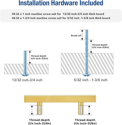 JOY DECOR 30 Pack 3 Inch Brushed Brass Square Cabinet Handles Stainless Steel Cabinet Hardware Pulls for Kitchen and Drawers with 5 Inch Overall Length