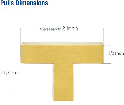 JOY DECOR 6 Pack Cabinet Knobs, Gold Cabinet Handles, 2 Inch Kitchen Knobs, Single Hole Drawer Hardware for Dresser Drawers