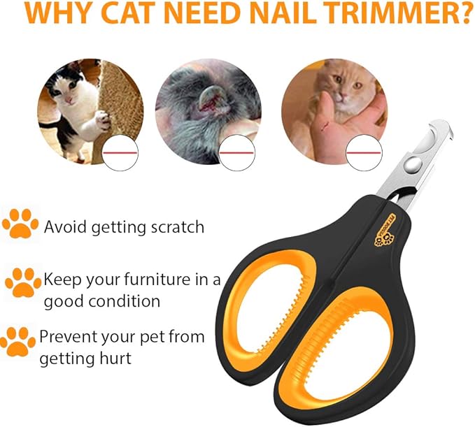 Cat Nail Clipper - Professional Cat Claw trimmer & Cat Claw Clipper - Cat Nail Trimmers Suits All Small Animals such as Dogs, Cats, Puppies, Kittens, Birds, Hedgehogs, ferrets, rabbits, hamsters ..-Mewly Pet