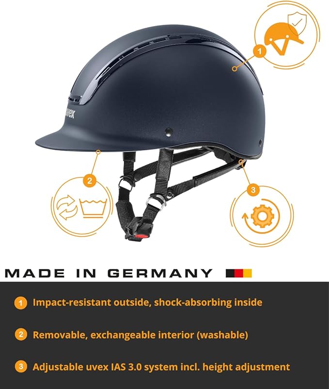 uvex suxxeed Active Horse Riding Helmet for Women & Men, Navy, S-M - Adjustable & Excellent Ventilated Helmet-Mewly Pet