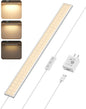 ASOKO Under Cabinet Lights, Upgrade 16inch LED Closet Light with Dimmable 3000K Warm White and Memory Function, Plug-in Under Counter Lights for Kitchen/Desk/Shelf/Workbench/Display Case/Room
