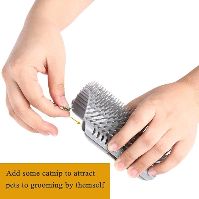 3.0 Softer Cat Self Groomer with Catnip, Dog Cat Corner Groomer,Wall Corner Scratcher Comb,Grooming Massage Brush, Perfect Scratch Massager Tool for Long & Short Fur Kitten/Puppy (2 Pack)-Mewly Pet