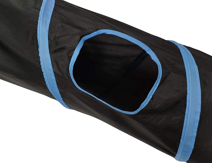 iCAGY Cat Tunnel for Indoor Cats Interactive, Rabbit Tunnel Toys, Pet Toys Play Tunnels for Cats Kittens Rabbits Puppies Crinkle Pop Up Black 45"-Mewly Pet