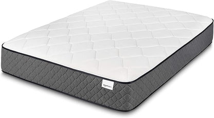 Amazon Basics Memory Foam Mattress, Full Size Mattress, Hybrid, 12 Inch, Medium Feel, Motion Isolation Springs, White/Gray