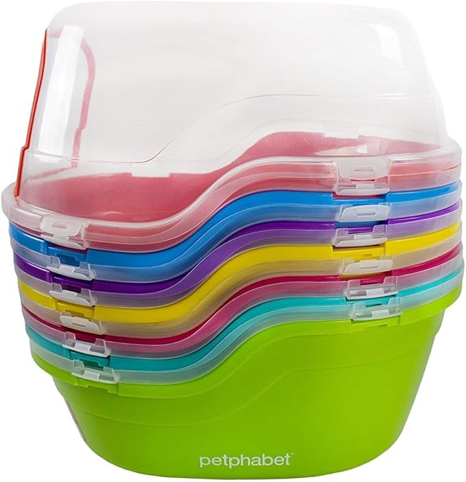 Petphabet Jumbo Hooded Cat Litter Box, Extra Large, Teal-Mewly Pet