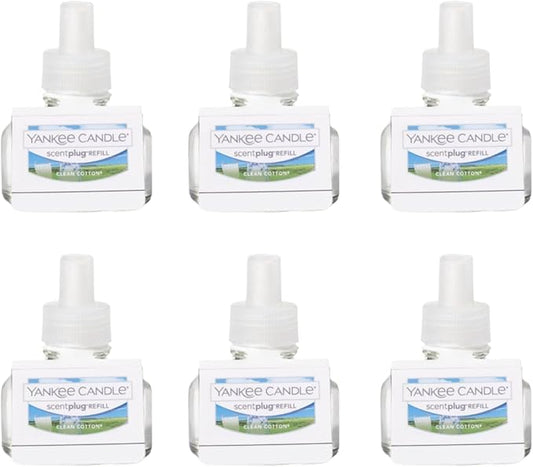 Yankee Candle Scent Plug Refill, Clean Cotton (Pack of 6)