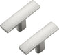 25 Pack Silver Cabinet Knobs - Curved Cabinet Pulls Brushed Nickel Knobs for Kitchen Cabinet Drawer Solid Dresser Knobs for Cabinet Hardware 1-3/4in Length Single Hole