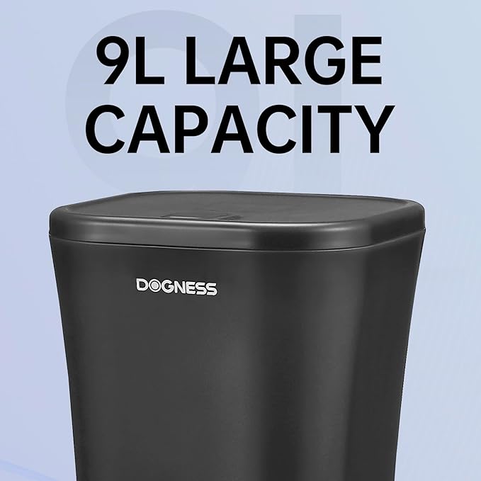 DOGNESS 9L Dog Feeders for Large Dogs, Automatic Dog Feeder with Timer Extra Large, Programmable Auto Pet Food Dispenser Feeder, Portion Control, Voice Recording, Battery and Plug-in Power (Black)-Mewly Pet