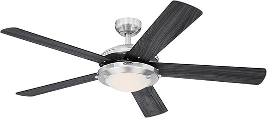 Westinghouse 7305400 Comet LED Ceiling Fan, 52 Inch, Brushed Nickel, Frosted Glass