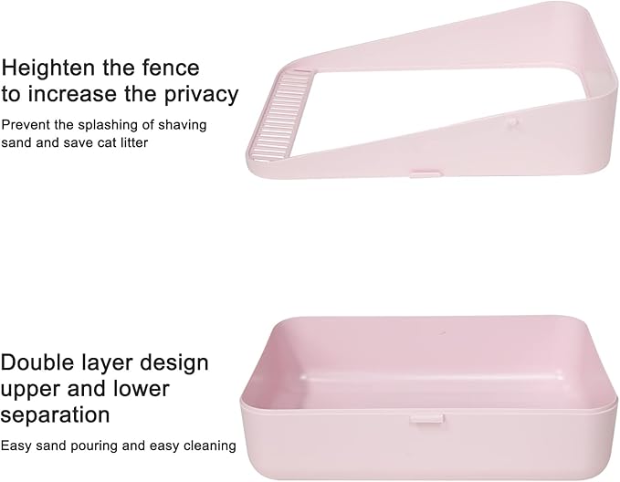 Sfozstra Cats Litter Box Low: Pink Small for Kittens up to 8 lbs, Anti Tracking Design Space Saving for Apartments-Mewly Pet