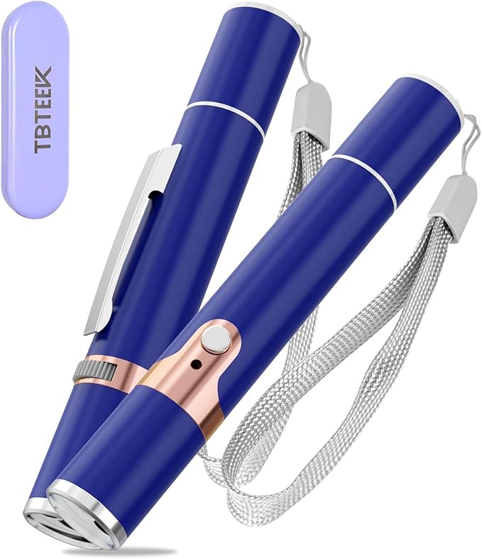 TBTeek Cat Toys for Indoor Cats, 2 Pieces, Rechargeable, 7 Adjustable Patterns, Interactive Kitten Pet Dog Red Dot Chase Light Toy for Cats Fun Playing Exercise（Blue）-Mewly Pet