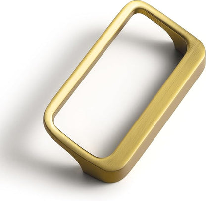 Goo-Ki Brushed Gold Cabinet Pulls with Hole Center 2.5''(64MM),Modern Zinc Alloy Finger Pulls for Drawer,Wardrobe,Cupboard,6 Pack