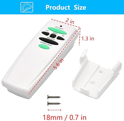 Replacement Remote for Hampton Bay Ceiling Fan Remote Control,with Up Down Light Control Dimmer 3-Speed, for UC7078T CHQ7078T UC7083T CHQ7083T L3H2010FANHD Fan-HD6UDL(Remote Only)