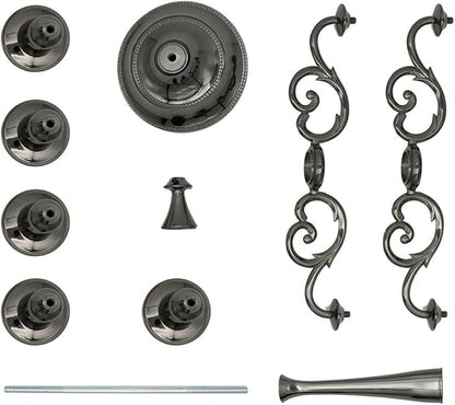 Metal Candelabra 5-Candle 10.1 Inch Tall Candle Holder Stick for Home Wedding Event and Party Festival,Black