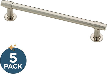 Franklin Brass - Francisco Satin Nickel Cabinet Handles 5 Inch (5") Hole Center Pulls | Easy Install, Durable Hardware for Kitchen Cabinet Door, Drawers, Dresser Pull, Furniture (10 Pack)