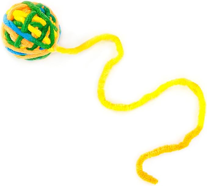 CHIWAVA 6 Pack 20" Woolen Yarn Cat Toys Ball with Bell 2" Large Indoor Cat Toy Balls Kitten Interactive Toys-Mewly Pet