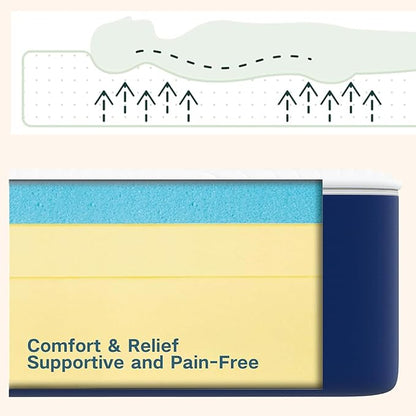 Swbvs Firm Queen Mattress, 10 Inch Cooling Memory Foam Queen Size Mattress with Removable Zippered Cover for Easy Cleaning, Pressure Relief & Firm Support