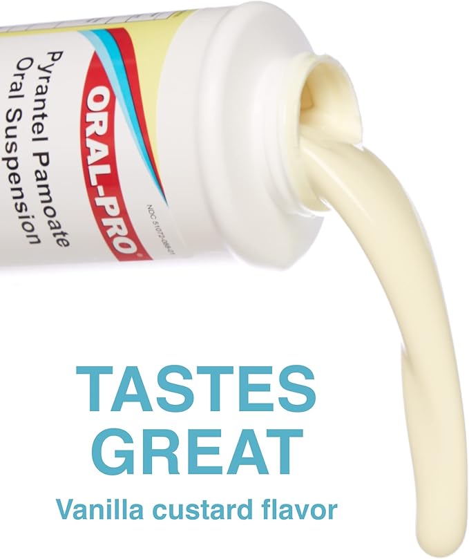 Aurora 50Mg/Ml Oral Pro Pyrantel Pamoate Oral Suspension, 16 Ounce, Vanilla Flavor-Mewly Pet