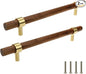 Drawer 8.66"/220mm Pulls Brass Walnut Kitchen Wardrobe Cabinet Hardware Pull Handle Adjustable Hole Distance with Screw, 2Pcs
