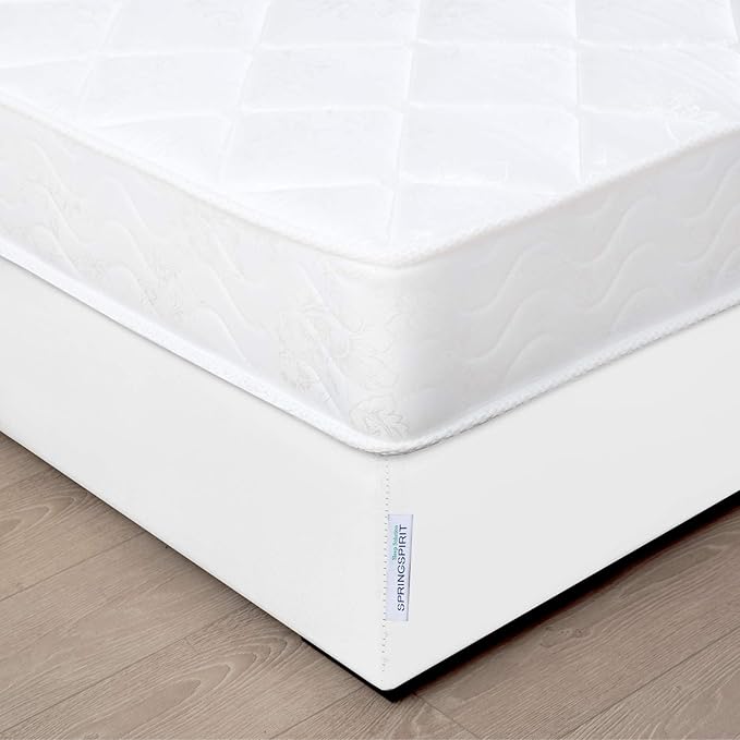 Box Spring Cover King Size with Smooth and Elastic Woven Material, Alternates for Bed Skirt, Wrinkle & Fading Resistant, Washable, Dustproof, White