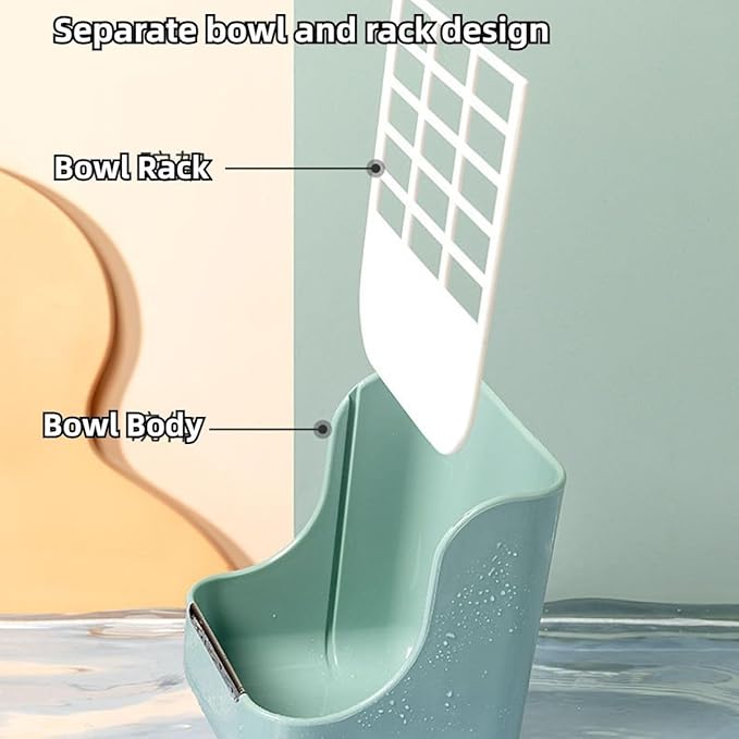 2 in 1 Food Hay Feeder for Guinea Pig, Rabbit Feeder, Indoor Hay Feeder for Guinea Pig, Rabbit, Chinchilla, Feed Bowls Use for Grass & Food (Yellow)-Mewly Pet