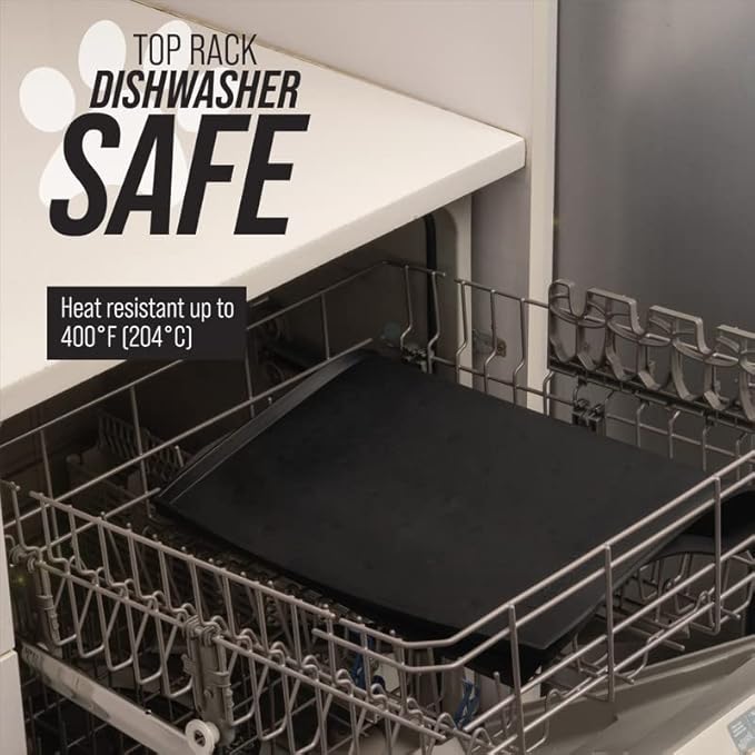 Leash Boss Dog Food Mat for Food and Water Bowls, Waterproof Silicone Pet Feeding Mat for Floors, Extra Tall Raised Edges, Cat and Dog Placemat for Floors, Dishwasher Safe (XL: 25" x 17" - Navy)-Mewly Pet