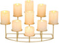 Candelabra Fireplace Candle Holder: Gold Metal Pillar Candle Holders for Inside Fireplace Mantle Decor Floor Candelabras Table Centerpiece