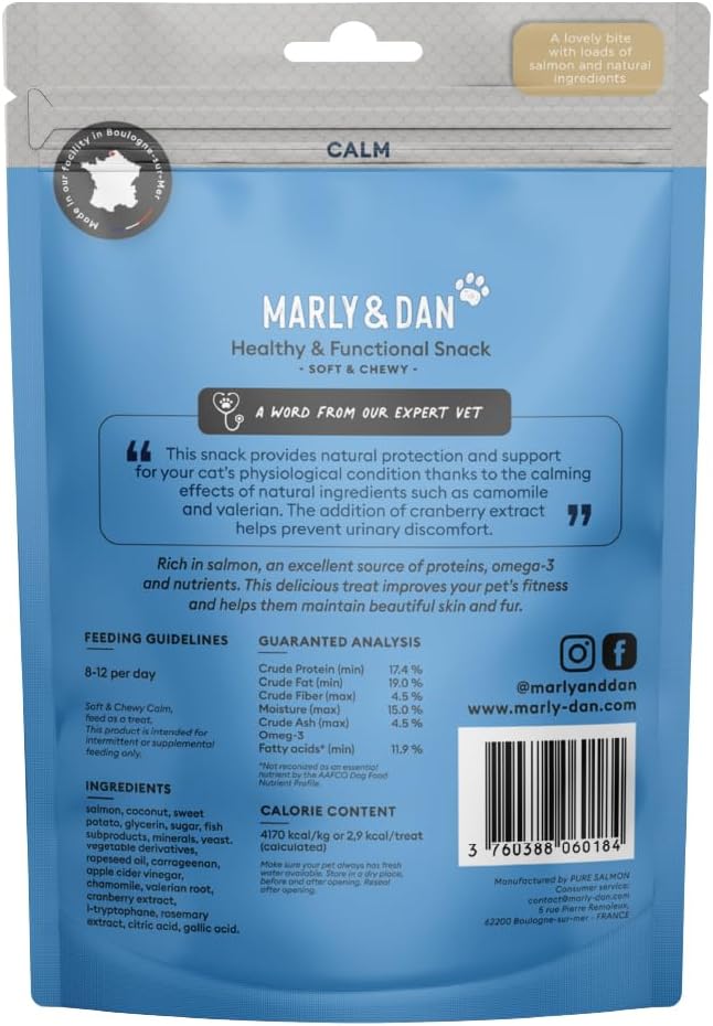 Marly & Dan Healthy & Functional Salmon Treats for Cats, Purrfectly Tasty Calm Recipe-Mewly Pet