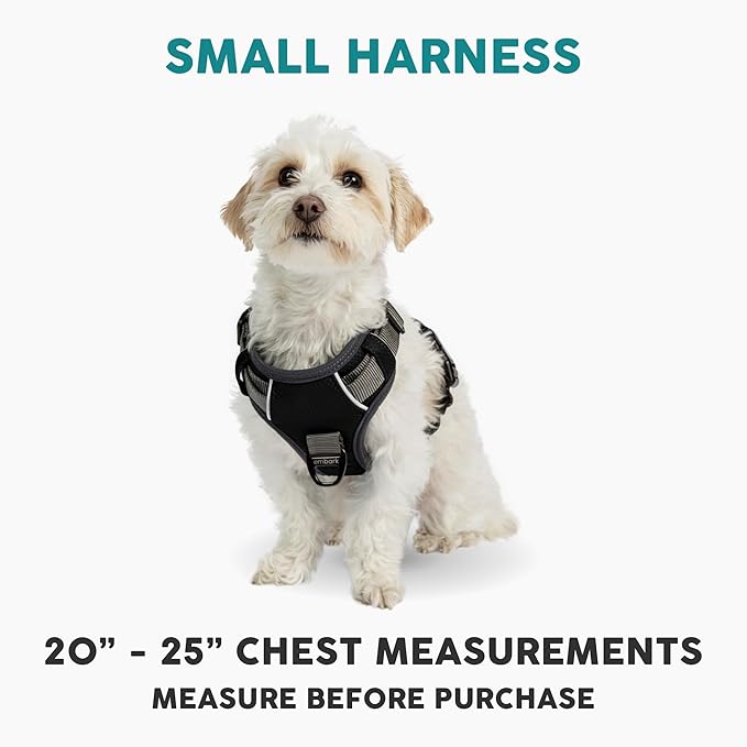 Embark Adventure Dog Harness, Reflective Trim No Pull Dog Harnesses for Small Sized Dogs - Military Grade Nylon, Front Clip with Gel Lined Handle. Soft & Padded Puppy Harnesses.-Mewly Pet
