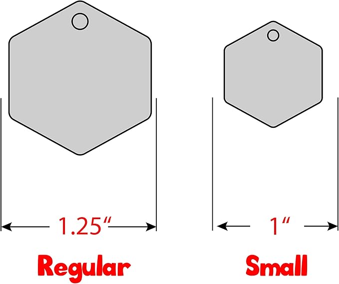 Personalized Dog Tag with 5 Lines of Custom Deep Engraved Durable Stainless Steel Pet ID Name Tag Designer Small Size Hexagon-Mewly Pet