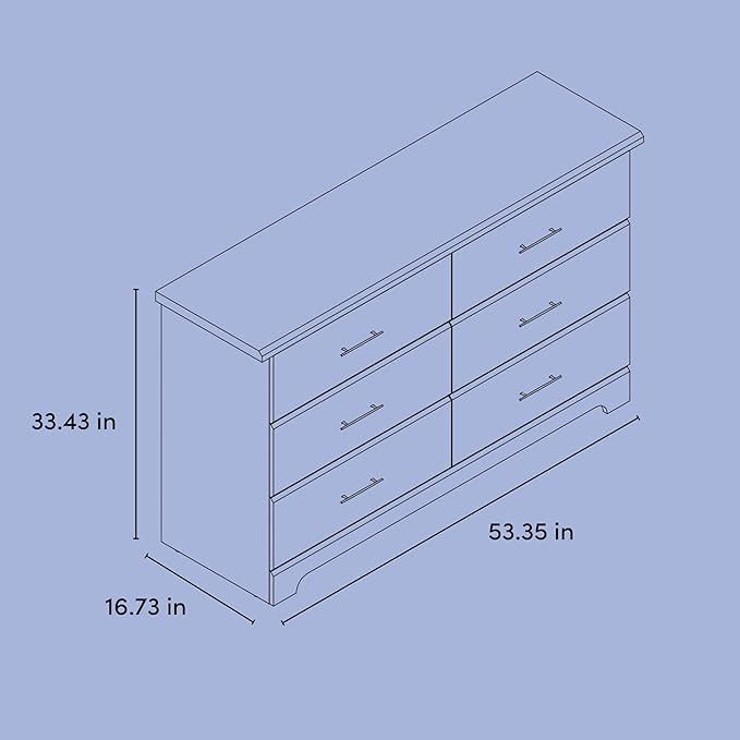 Storkcraft Brookside 6-Drawer Dresser (Pebble Gray) – GREENGUARD Gold Certified, Gray Dresser for Bedroom, Kids & Nursery Storage Chest, Safety Interlocking Drawers, Pre-Installed Tracks, Kids Chest
