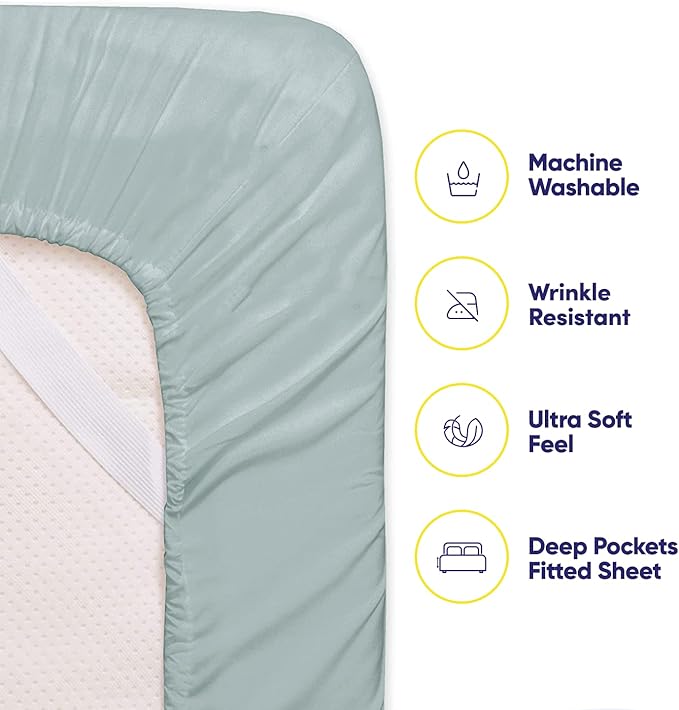 Sweet Home Collection 6 Piece Bed Sheet Set, Twin XL, Slate