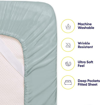 Sweet Home Collection 6 Piece Bed Sheet Set, RV Short Queen, Slate