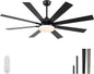 62 Inch Ceiling Fans with Lights,Large Modern Ceiling fan with Remote and 8 Wooden Blades,Dimmable,6 Speeds,Noiseless Reversible Indoor&Outdoor Fan for Bedroom,Patio,Living Room