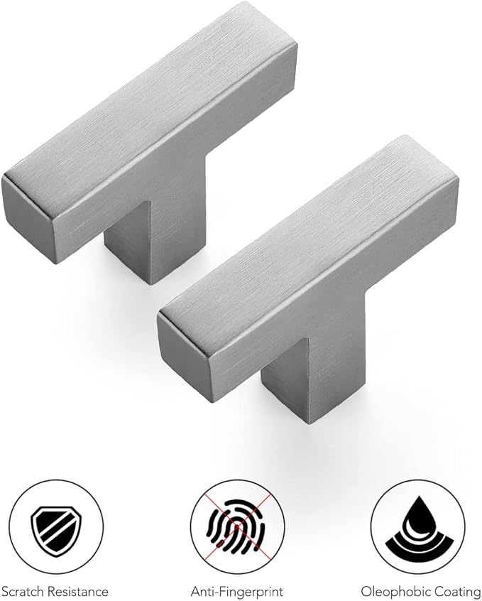 Ravinte 3 Pack 2 inch Length Square Cabinet Pulls Brushed Nickel Stainless Steel Kitchen Drawer Pulls Cupboard Handles Cabinet Handles