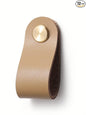 Khaki Leather Drawer Pulls 12 Pack Leather Handles Cabinet knobs for Kitchen Cabinet Drawers Bathroom Dressers