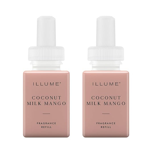Pura & Illume Home Scent Refill - Smart Home Air Diffuser - Up to 120-Hours of Luxury Fragrance per Refill - Spring & Summer Fragrance - 2 Pack, Coconut Milk Mango