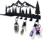 Key Holder for Wall | Metal Key Holder Hooks Organizer Rack | Metal Key Organizer Wall Decorative with 5 Hooks for Entryway, Front Door, Hallway, Kitchen, Office (12 Inches, 2 in 1)