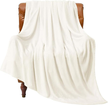 BEDELITE Fleece Blanket Twin Size Cream Throw Blankets for Couch & Bed, Luxury Plush Cozy Fuzzy Blanket 60x80 inches, Super Soft Warm Lightweight Throw Blanket for Travel Camping