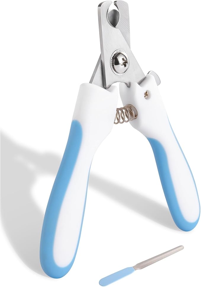 AIXINPET Dog & Cat Nail Clippers and Trimmers - with Free Nail File, Protective Guard to Avoid Over Cutting, Extra Sharp Blade - Suitable for Small to Large Dogs & Cats, Birds and Rabbits (Large)-Mewly Pet