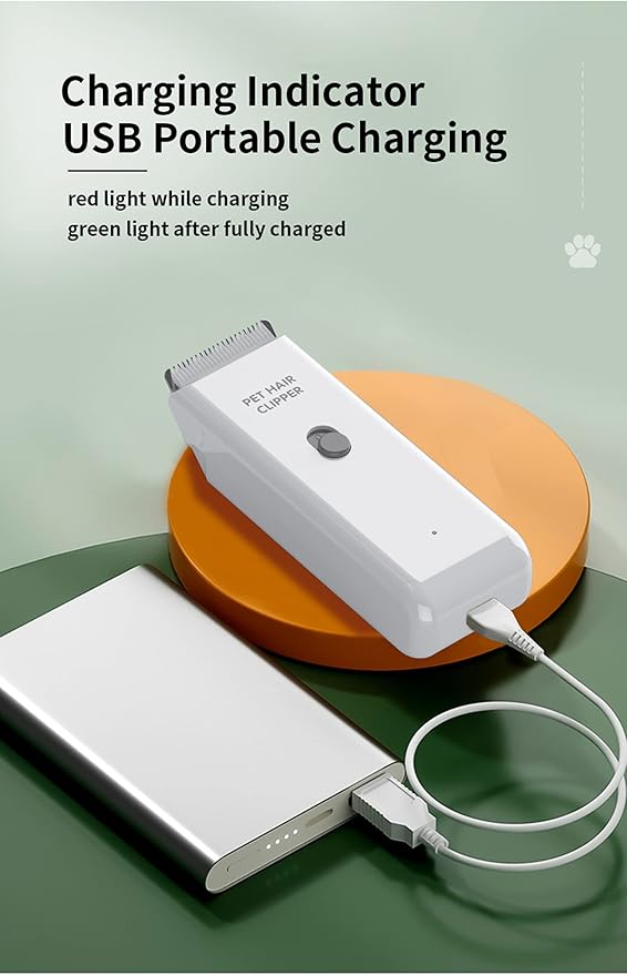 Dog Cat Home Hair Waterproof Clipper Portable Electric USB Rechargeable Pet Grooming Tools Low Noise Shaver Cordless Trimmer for Small and Large Pets-Mewly Pet
