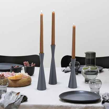 Vixdonos Taper Candle Holders Metal Candlestick Holders Set of 3 Table Mantel Decorative Candle Stand for Dinning,Party，Wedding,Home Decor(Dark Blue)