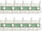 SKOLOO Coastal Wall Mounted Coat Rack - 17" Beach House Entryway Wooden Coat Hook with 5 Hooks for Hanging Coats, Hats or Towels, Oceanfront Cottage Core Collection, White & Green, Pack of 2