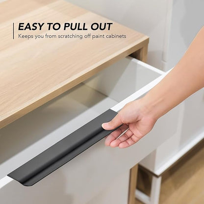 Ravinte Hardware 20 Pack Black Cabinet Handles, 7.8 Inch (200mm) Finger Edge Pulls, 6-1/4 Inch Hole Center, Finger Pulls for Cabinets