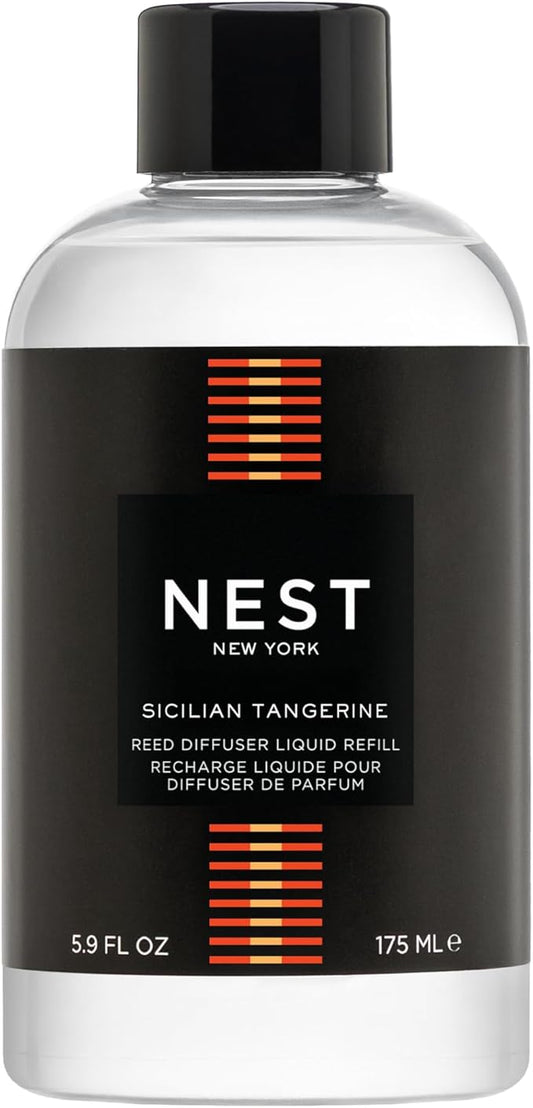 NEST New York Reed Diffuser Liquid Refill, Sicilian Tangerine - 5.9 fl oz - Fragrance for Up to 90 Days - Flame Free
