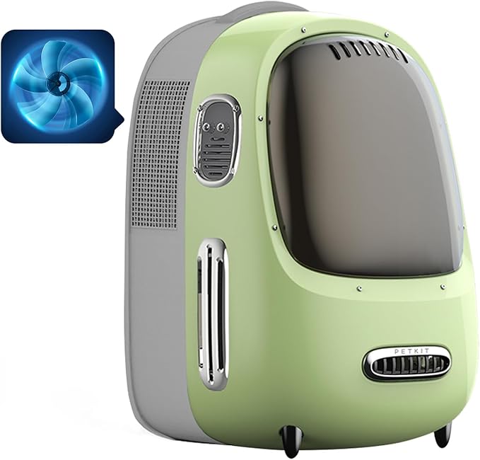 PETKIT Cat Backpack Carrier with Inbuilt Fan & Light, Airline-Approved Pet Backpack Bubble for Kitty Small Dog, Detachable Dog Backpack with Padded Strap for Travel, Hiking, Walking & Outdoor-Mewly Pet